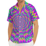 Spiky Spiral Moving Optical Illusion Men's Deep V-Neck Shirt