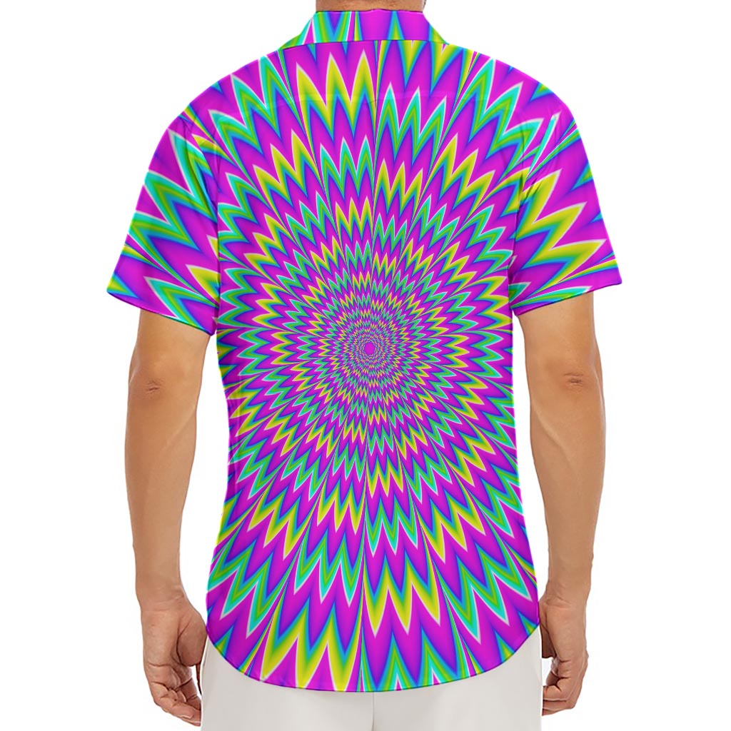 Spiky Spiral Moving Optical Illusion Men's Deep V-Neck Shirt