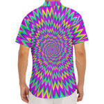 Spiky Spiral Moving Optical Illusion Men's Deep V-Neck Shirt
