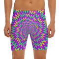 Spiky Spiral Moving Optical Illusion Men's Long Boxer Briefs