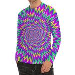 Spiky Spiral Moving Optical Illusion Men's Long Sleeve Rash Guard