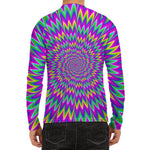 Spiky Spiral Moving Optical Illusion Men's Long Sleeve Rash Guard