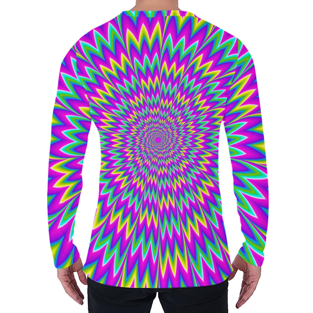 Spiky Spiral Moving Optical Illusion Men's Long Sleeve T-Shirt