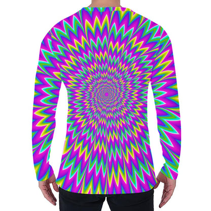 Spiky Spiral Moving Optical Illusion Men's Long Sleeve T-Shirt