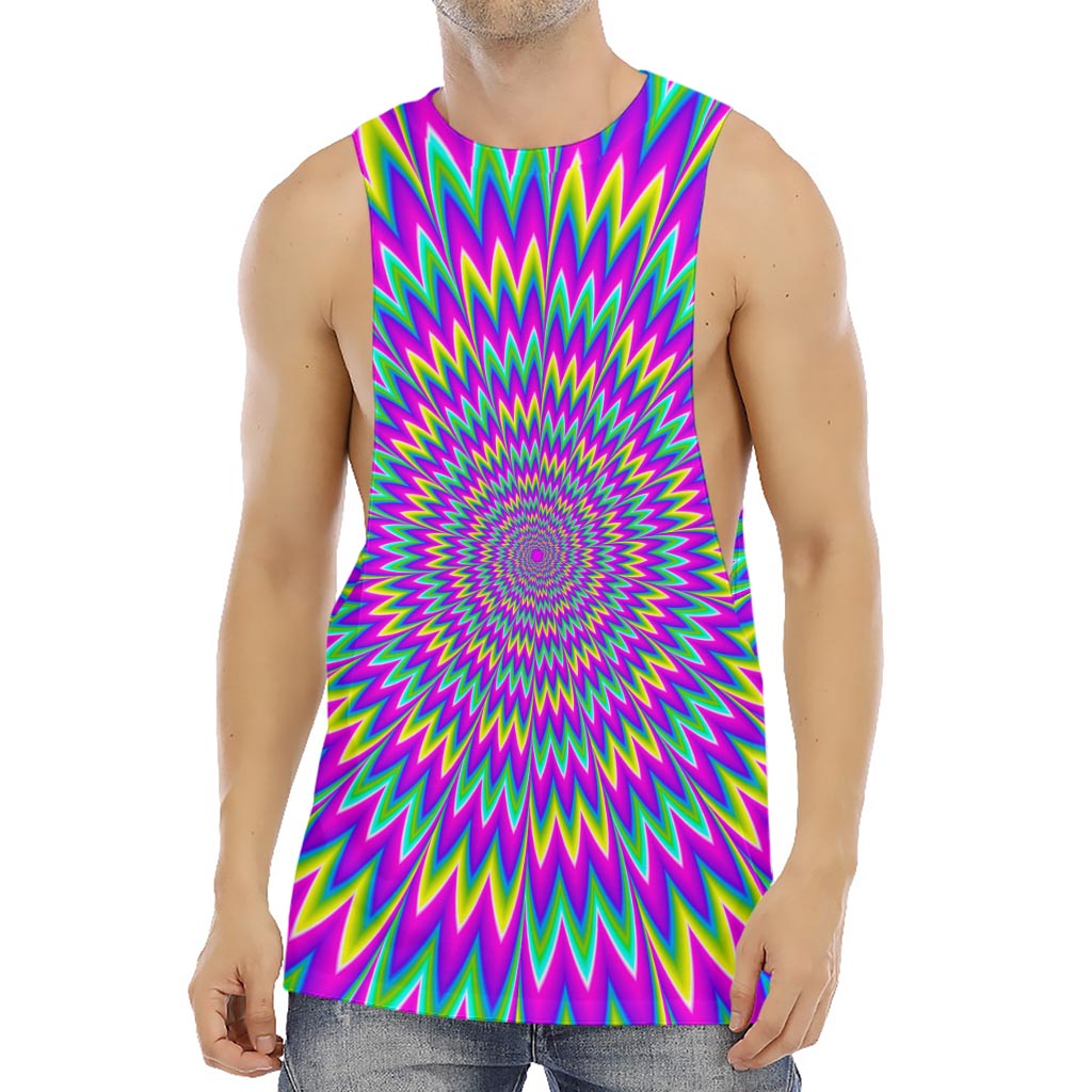 Spiky Spiral Moving Optical Illusion Men's Muscle Tank Top