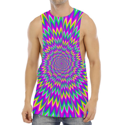 Spiky Spiral Moving Optical Illusion Men's Muscle Tank Top