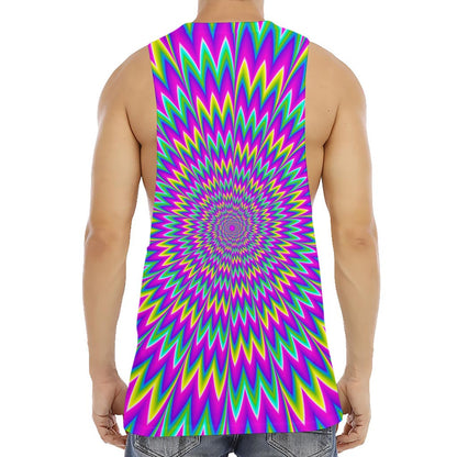 Spiky Spiral Moving Optical Illusion Men's Muscle Tank Top