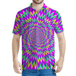 Spiky Spiral Moving Optical Illusion Men's Polo Shirt