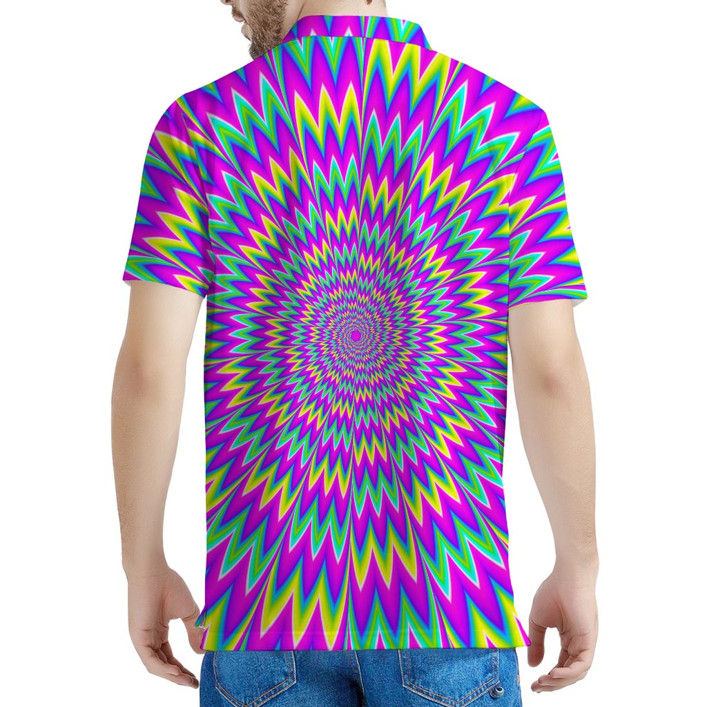 Spiky Spiral Moving Optical Illusion Men's Polo Shirt