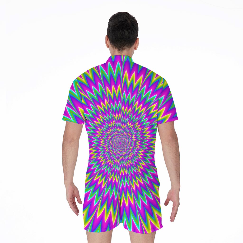 Spiky Spiral Moving Optical Illusion Men's Rompers