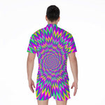 Spiky Spiral Moving Optical Illusion Men's Rompers