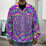 Spiky Spiral Moving Optical Illusion Men's Shirt Jacket