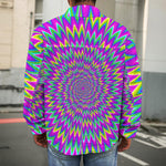 Spiky Spiral Moving Optical Illusion Men's Shirt Jacket
