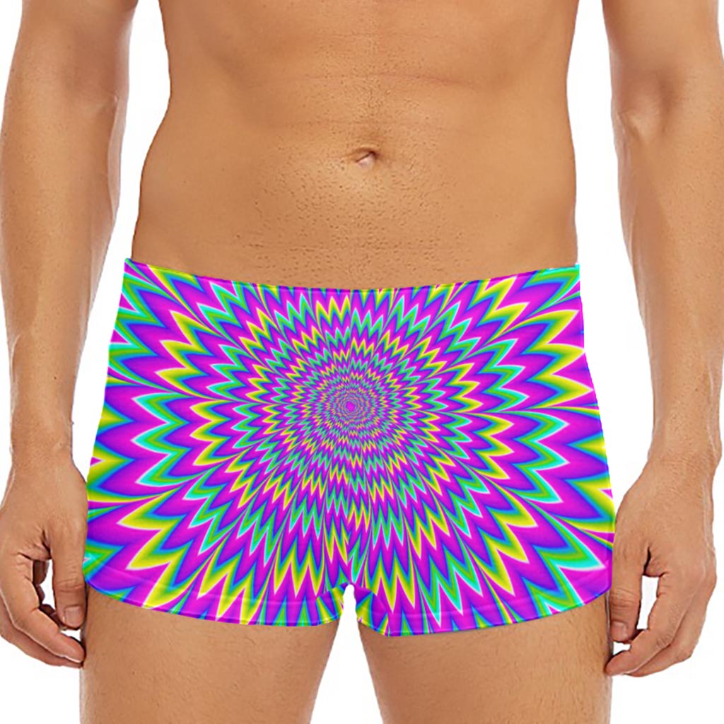 Spiky Spiral Moving Optical Illusion Men's Short Boxer Briefs