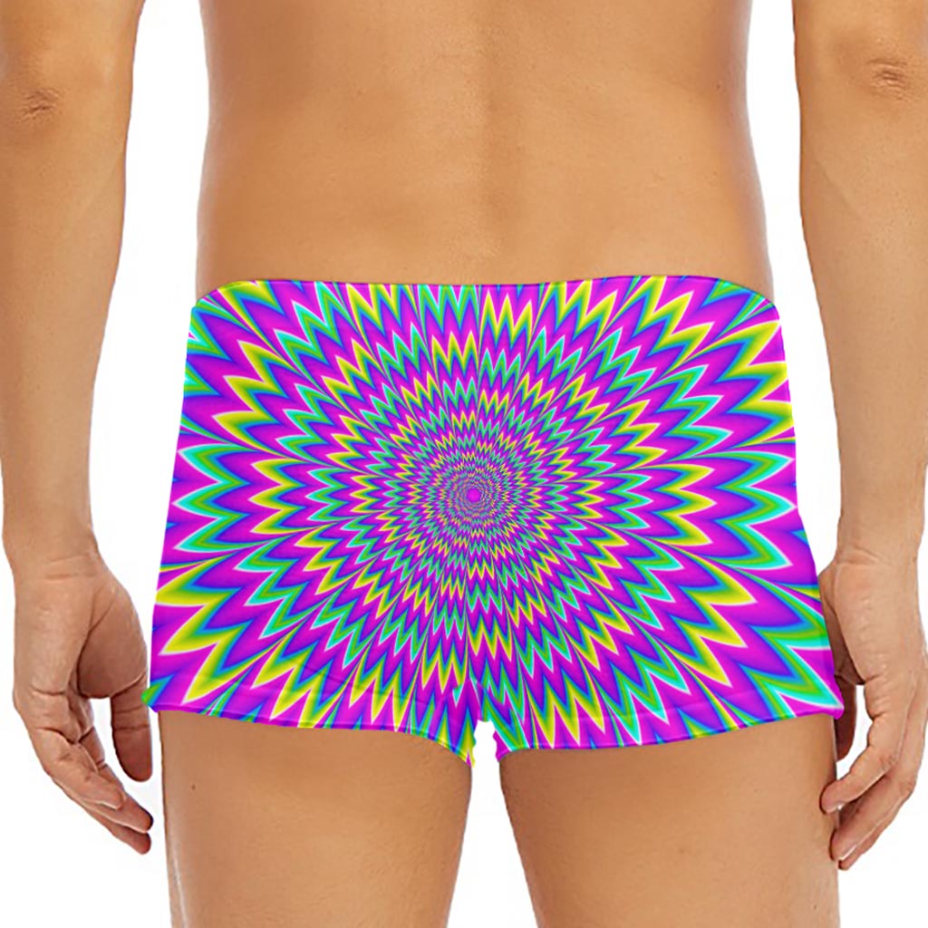 Spiky Spiral Moving Optical Illusion Men's Short Boxer Briefs