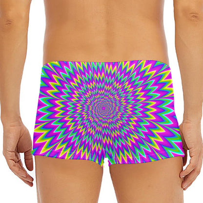 Spiky Spiral Moving Optical Illusion Men's Short Boxer Briefs