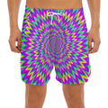 Spiky Spiral Moving Optical Illusion Men's Split Running Shorts