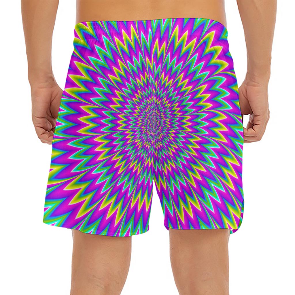 Spiky Spiral Moving Optical Illusion Men's Split Running Shorts