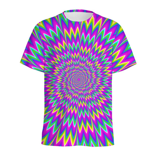 Spiky Spiral Moving Optical Illusion Men's Sports T-Shirt