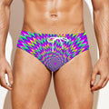 Spiky Spiral Moving Optical Illusion Men's Swim Briefs