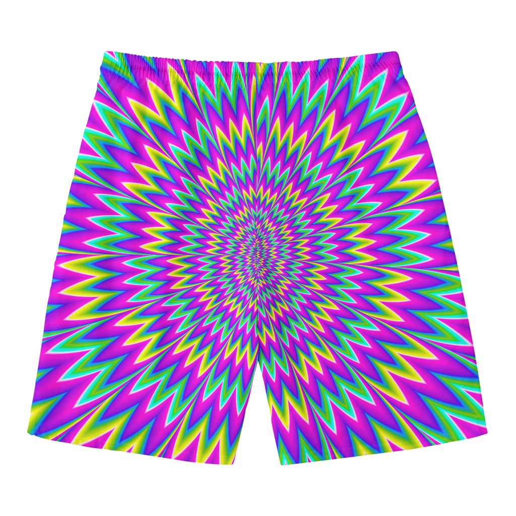 Spiky Spiral Moving Optical Illusion Men's Swim Trunks