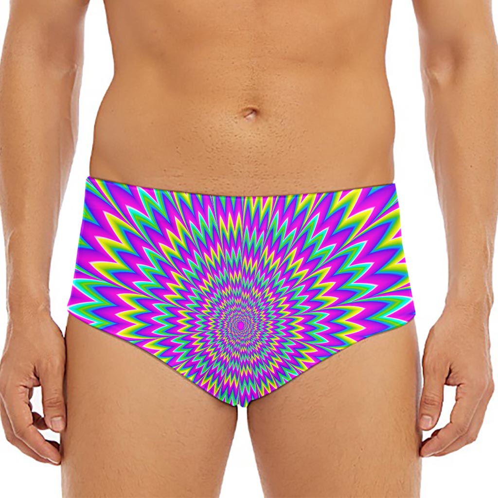 Spiky Spiral Moving Optical Illusion Men's Triangle Swim Briefs