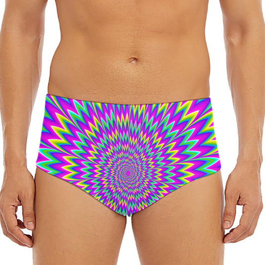 Spiky Spiral Moving Optical Illusion Men's Triangle Swim Briefs