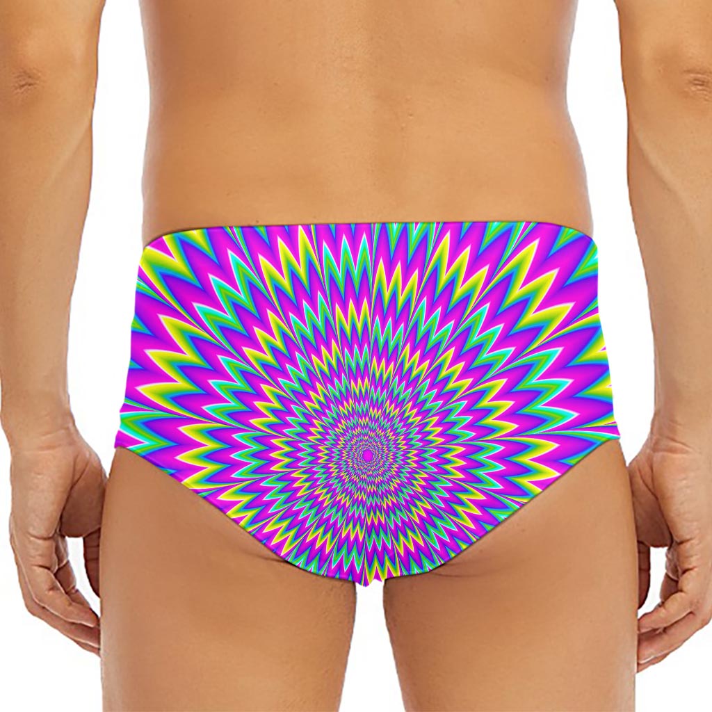 Spiky Spiral Moving Optical Illusion Men's Triangle Swim Briefs