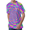 Spiky Spiral Moving Optical Illusion Men's Velvet T-Shirt