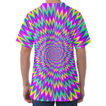 Spiky Spiral Moving Optical Illusion Men's Velvet T-Shirt