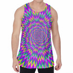 Spiky Spiral Moving Optical Illusion Men's Velvet Tank Top