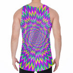 Spiky Spiral Moving Optical Illusion Men's Velvet Tank Top