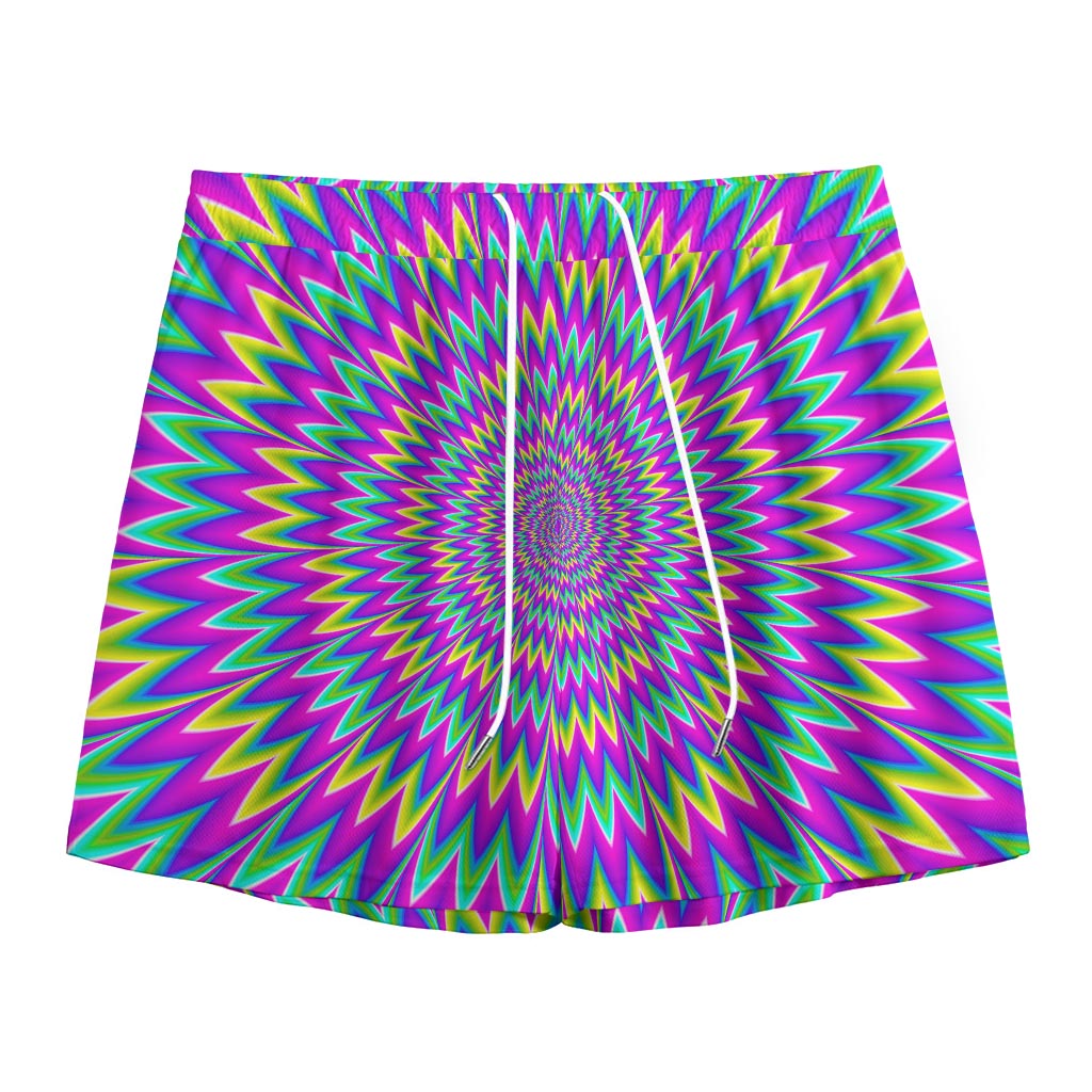 Spiky Spiral Moving Optical Illusion Mesh Shorts