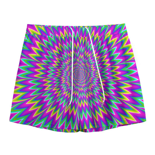 Spiky Spiral Moving Optical Illusion Mesh Shorts