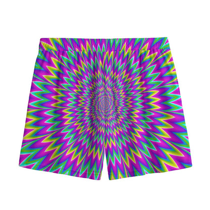 Spiky Spiral Moving Optical Illusion Mesh Shorts