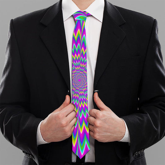 Spiky Spiral Moving Optical Illusion Necktie