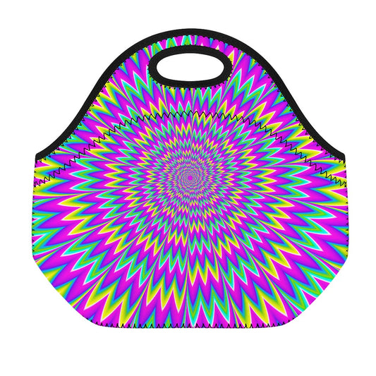 Spiky Spiral Moving Optical Illusion Neoprene Lunch Bag
