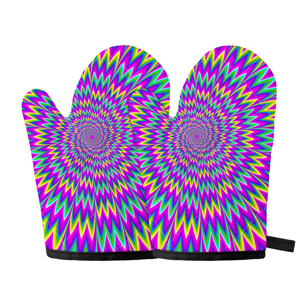 Spiky Spiral Moving Optical Illusion Oven Mitts