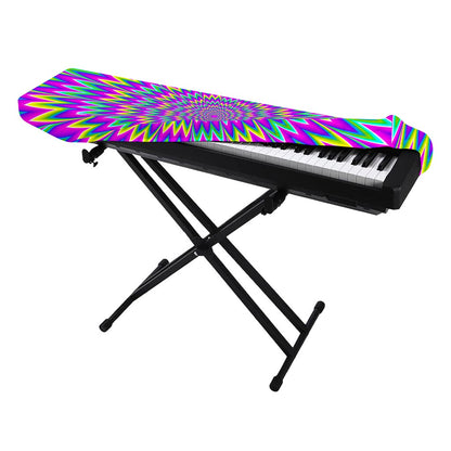 Spiky Spiral Moving Optical Illusion Piano Keyboard Cover