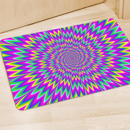 Spiky Spiral Moving Optical Illusion Polyester Doormat