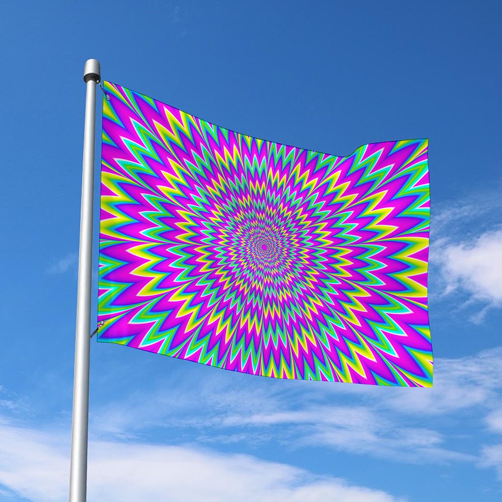 Spiky Spiral Moving Optical Illusion Polyester Flag