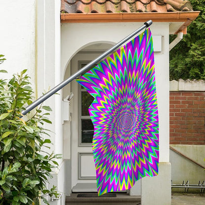 Spiky Spiral Moving Optical Illusion Polyester Flag