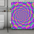 Spiky Spiral Moving Optical Illusion Polyester Shower Curtain