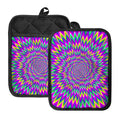 Spiky Spiral Moving Optical Illusion Pot Holders With Pocket