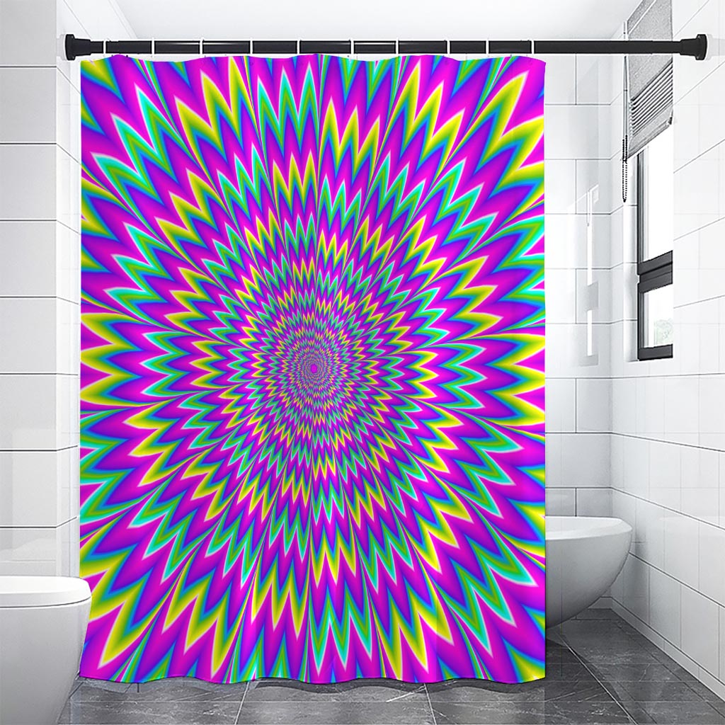 Spiky Spiral Moving Optical Illusion Premium Shower Curtain