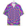 Spiky Spiral Moving Optical Illusion Rayon Hawaiian Shirt