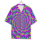 Spiky Spiral Moving Optical Illusion Rayon Hawaiian Shirt