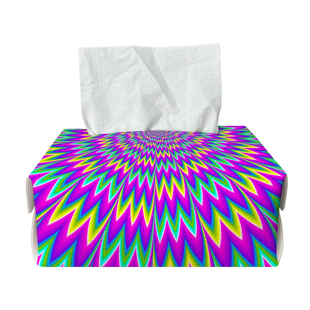 Spiky Spiral Moving Optical Illusion Rectangle Tissue Box Cover