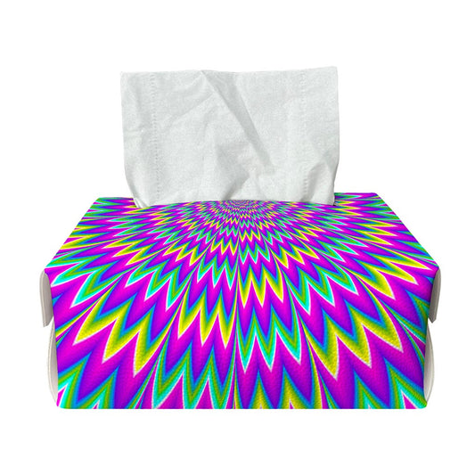 Spiky Spiral Moving Optical Illusion Rectangle Tissue Box Cover