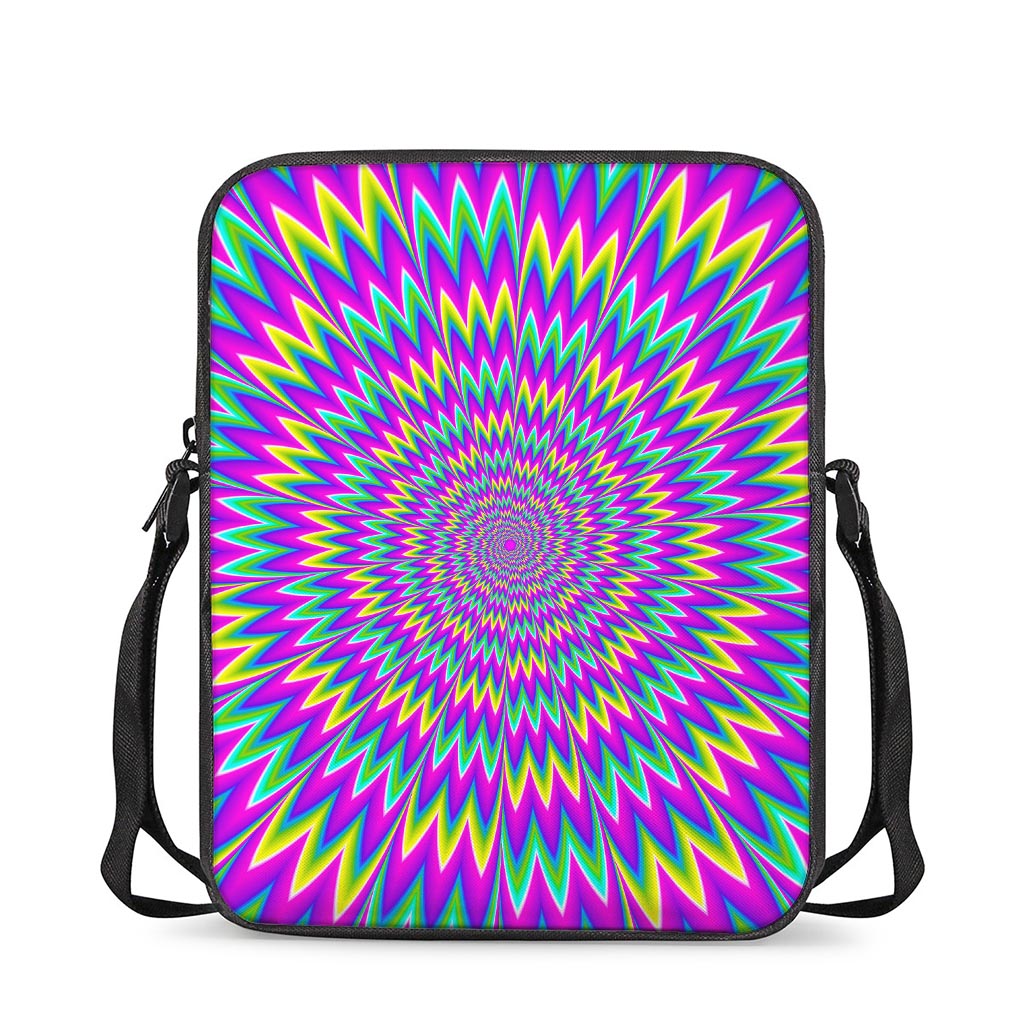 Spiky Spiral Moving Optical Illusion Rectangular Crossbody Bag